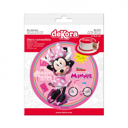 Gaufre comestible pour décoration de gâteau avec un design de Minnie
