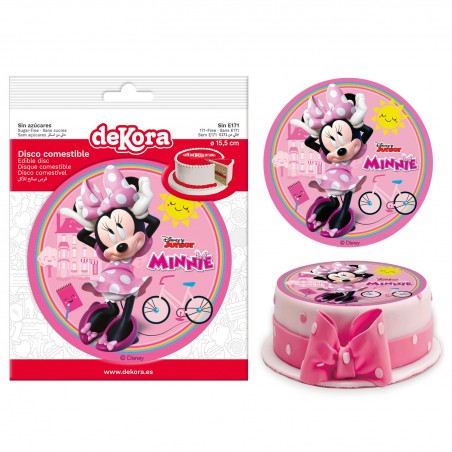 Gaufre comestible pour décoration de gâteau avec un design de Minnie