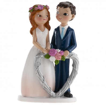 Couple de mariage coeur 16cm