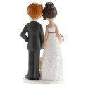 Figure de gâteau de mariage mariés avec un petit chien