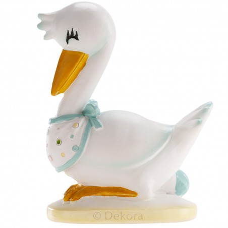 Figurine de gâteau cigogne pour baptême ou baby shower