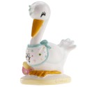 Figurine de gâteau cigogne pour baptême ou baby shower