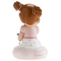 Figurine de gâteau pour le baptême d'une petite fille avec un chaton