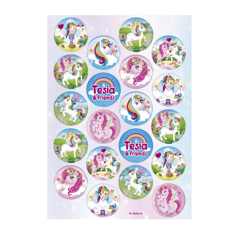 Pack de 20 mini disques licorne