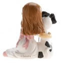Figure de gâteau communion fille avec chiot