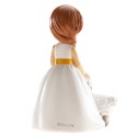Figure de gâteau fille communion avec un mouton