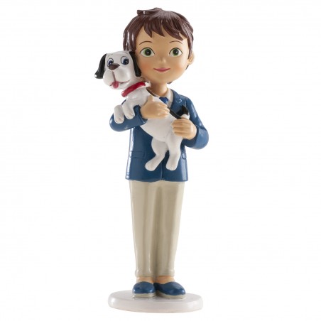 Cake Figure Garçon Communion avec Chiot