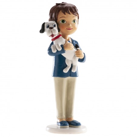 Figure de gâteau enfant communion avec chiot