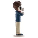 Figure de gâteau enfant communion avec chiot
