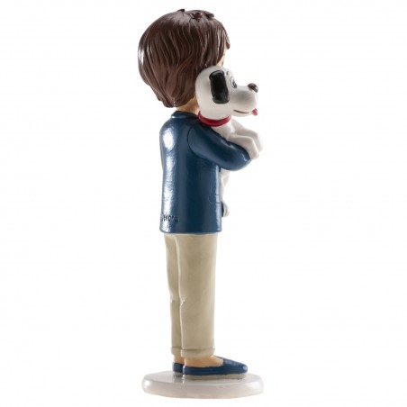 Figure de gâteau enfant communion avec chiot