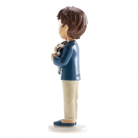 Figure de gâteau enfant communion avec chiot