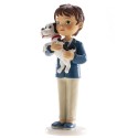 Figure de gâteau enfant communion avec chiot