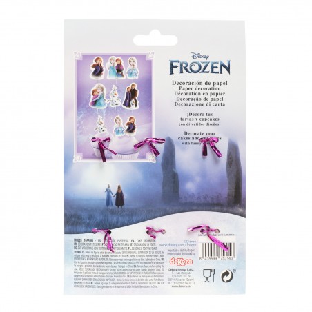 Pack 30 unités de papier cake toppers frozen design avec 6 modèles différents
