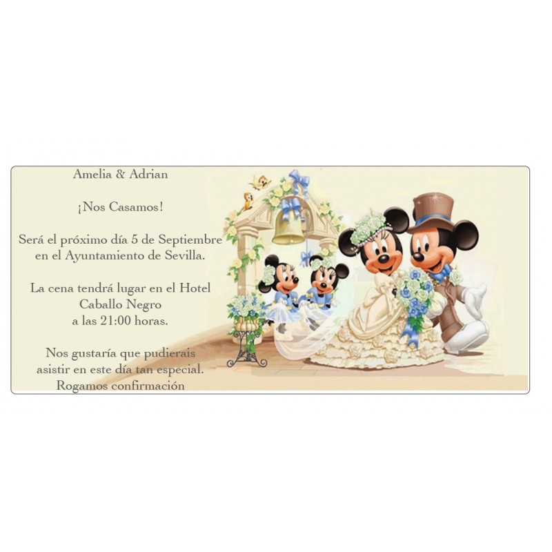 Invitations de mariage Mickey Mouse