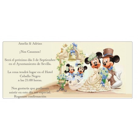 Faire part de mariage mickey mouse