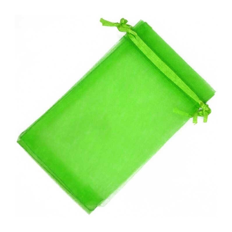 Sachets organza vert 9x15