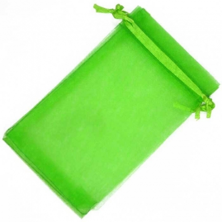 Sachets organza vert 9x15