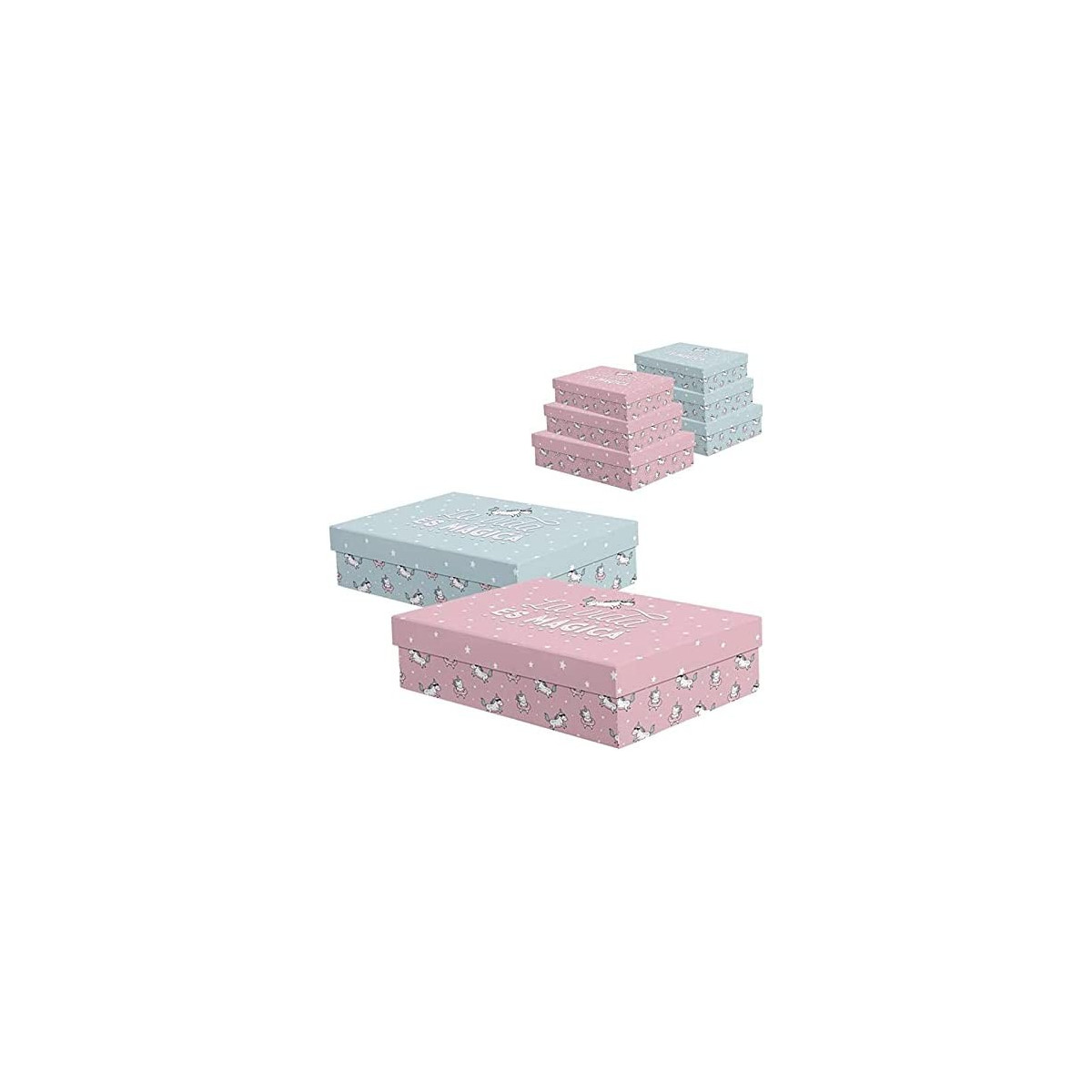 Pack de 4 boîtes licorne life is magic