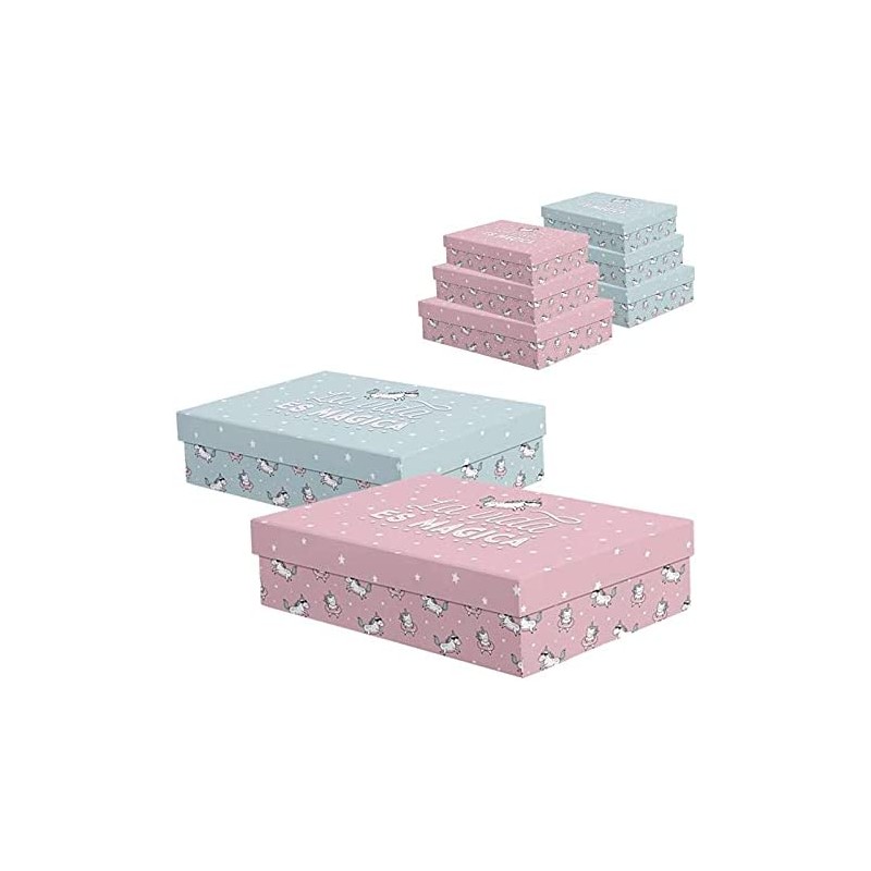 Pack de 4 boîtes licorne life is magic