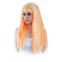 Perruque Cléopâtre mèches orange et blondes