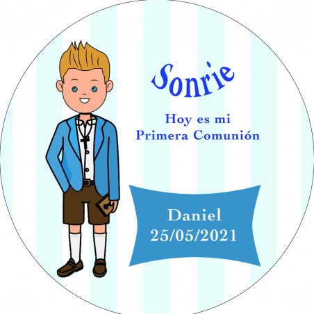 Adhésif rond 3 cm enfant communion