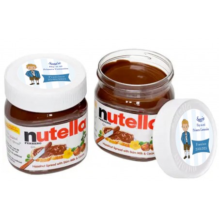 Nutella personnalisée avec un autocollant d'un enfant de première communion