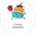 Autocollant d'anniversaire personnalisé de 3 cm