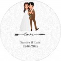 Autocollant de mariage personnalisé rond de 3 cm