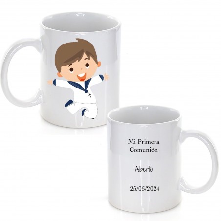 Mug de communion personnalisé pour garçon avec texte et nom