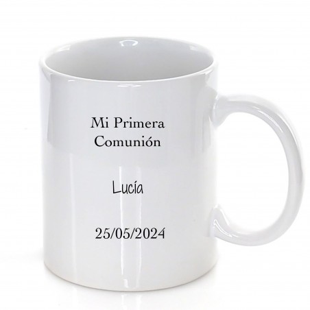 Mug de communion personnalisé pour filles avec une phrase et un nom