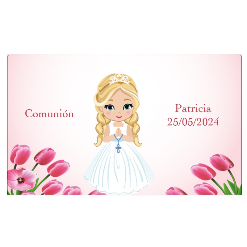 Autocollants de communion personnalisés pour fille avec nom et date Autocollants de communion personnalisés pour fille avec nom et date