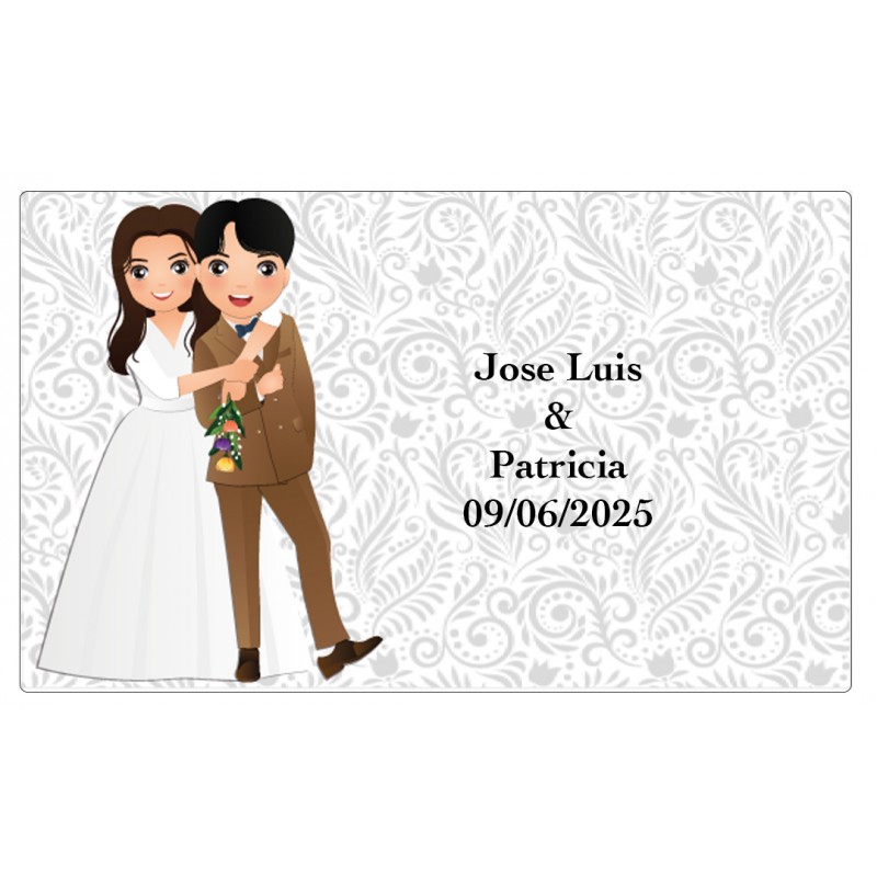 Autocollant Personnalisé Pour Mariage - Noms Des Mariés, Dates - Vinyle Pour Miroir Ou Panneau D'entrée - Dimensions 42x69 Cm - Décoration DIY