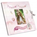 Livre de communion rose pour photo avec fermeture à nœud