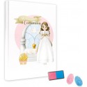 Livre fille communion avec tampon pour empreinte