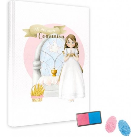 Livre de communion fille avec tampon empreinte