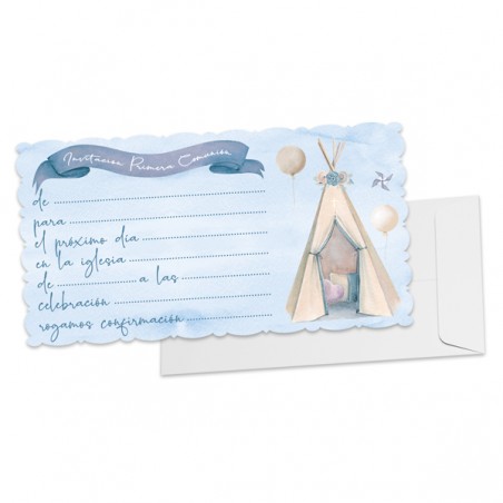 Blister 10 Invitation + Enveloppe Communion Enfant Store