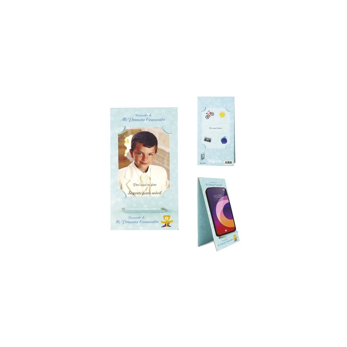 Support mobile avec motif de communion de couleur bleu clair