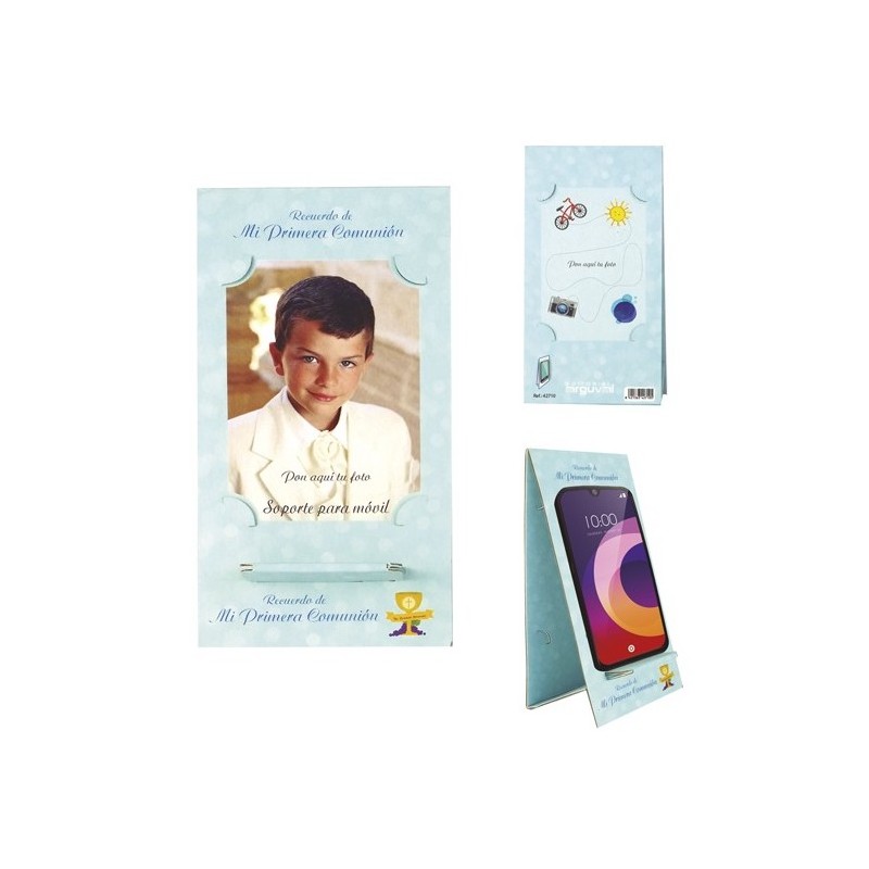 Support mobile avec motif de communion de couleur bleu clair