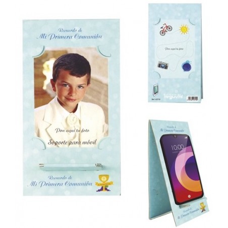 Support mobile avec motif de communion de couleur bleu clair