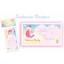 Pack de 10 invitations baptême fille