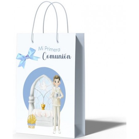 Sac en tissu pour garçon de communion sur petit autel