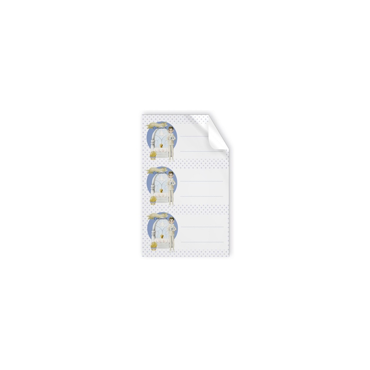 Pack de 9 autocollants enfant communion à l'autel