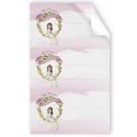 Pack de 9 autocollants fille communion assise