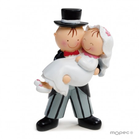 Figure de cake pit&pita mariée dans les bras