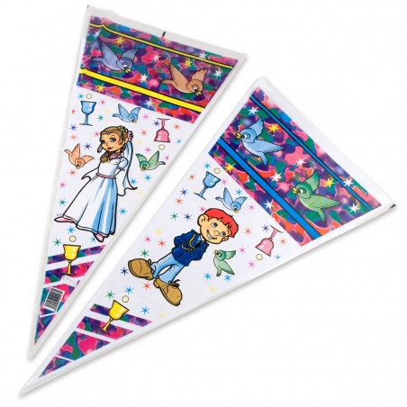 Pack de 100 sacs de communion garçon fille 25x50cm prix x 100u.