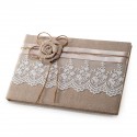 Livre de signature pour mariage en jute et dentelle