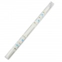 Cierge de baptême pincé en bleu présenté dans une boîte 48x1,7 cm