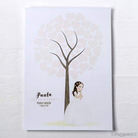 Affiche de signatures fille communion