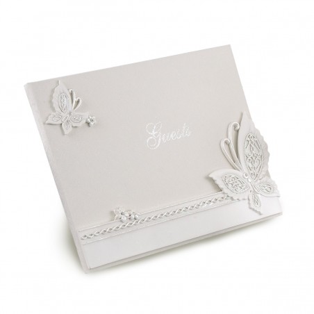 Livre de signatures de mariage papillon 23x19cm