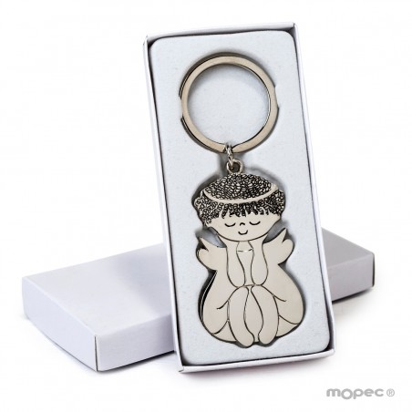 Porte-clés ange dans une boîte cadeau